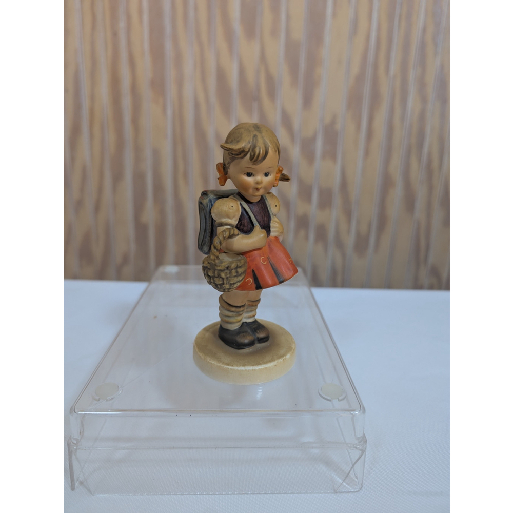 Hummel Figurine Girl with Basket and Backpack - Small chip - SEE PHOTOS